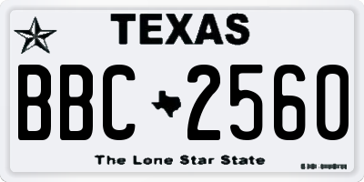 TX license plate BBC2560