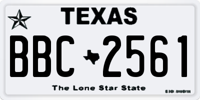 TX license plate BBC2561