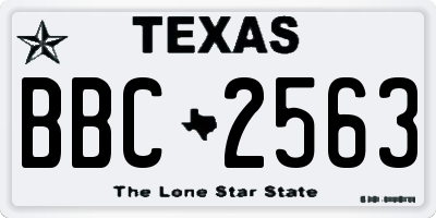 TX license plate BBC2563