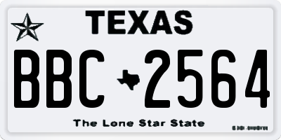 TX license plate BBC2564