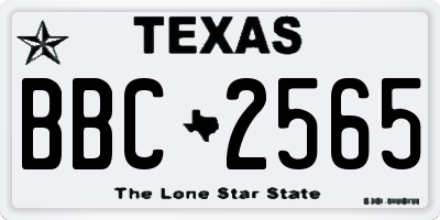 TX license plate BBC2565