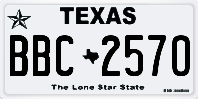 TX license plate BBC2570