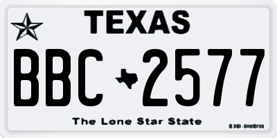 TX license plate BBC2577