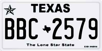 TX license plate BBC2579