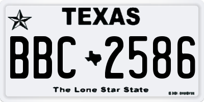 TX license plate BBC2586