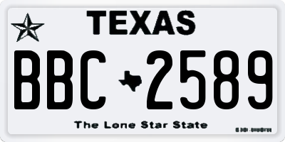 TX license plate BBC2589