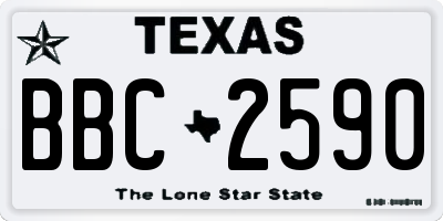 TX license plate BBC2590