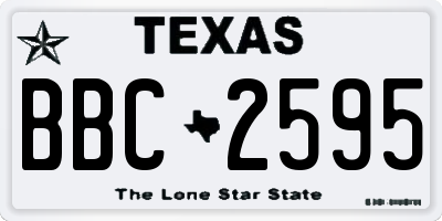 TX license plate BBC2595