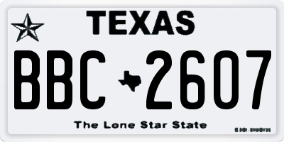 TX license plate BBC2607