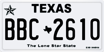 TX license plate BBC2610