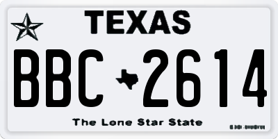 TX license plate BBC2614