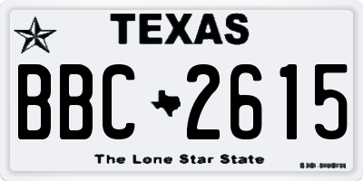 TX license plate BBC2615