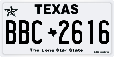 TX license plate BBC2616
