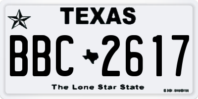TX license plate BBC2617