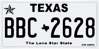 TX license plate BBC2628