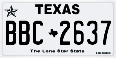 TX license plate BBC2637