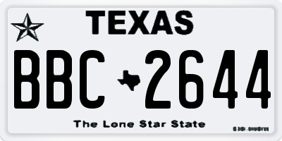 TX license plate BBC2644