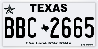 TX license plate BBC2665