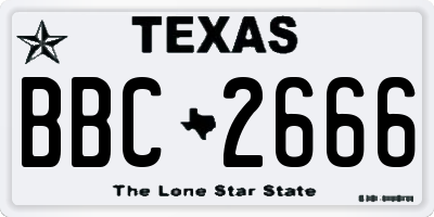 TX license plate BBC2666