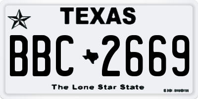 TX license plate BBC2669