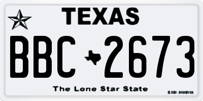 TX license plate BBC2673