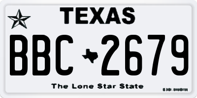 TX license plate BBC2679