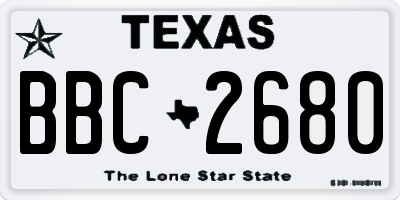 TX license plate BBC2680