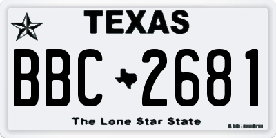 TX license plate BBC2681