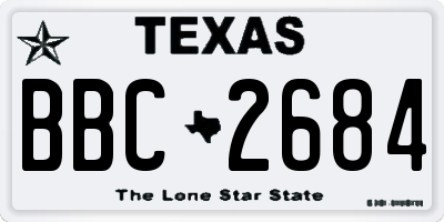 TX license plate BBC2684