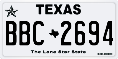 TX license plate BBC2694