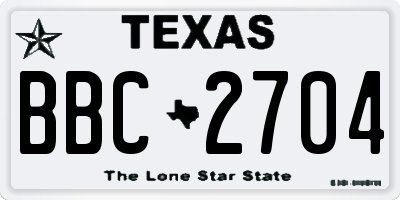 TX license plate BBC2704