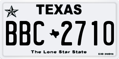 TX license plate BBC2710
