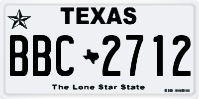 TX license plate BBC2712