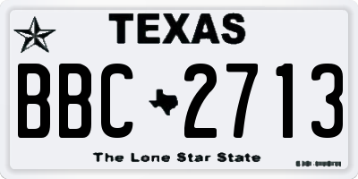 TX license plate BBC2713
