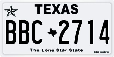 TX license plate BBC2714