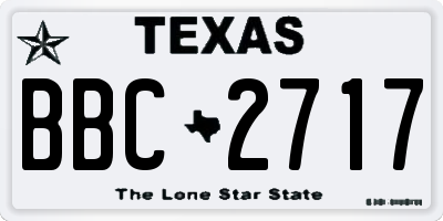 TX license plate BBC2717