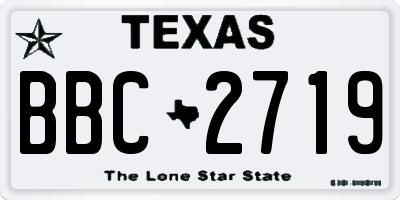 TX license plate BBC2719