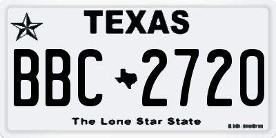 TX license plate BBC2720