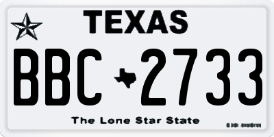 TX license plate BBC2733