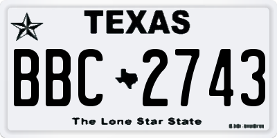 TX license plate BBC2743