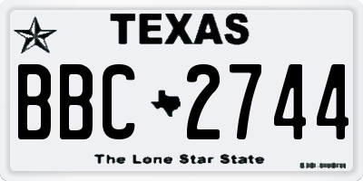 TX license plate BBC2744
