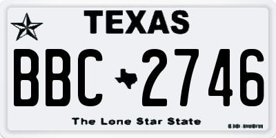 TX license plate BBC2746