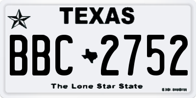 TX license plate BBC2752