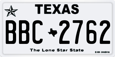 TX license plate BBC2762