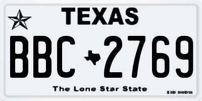 TX license plate BBC2769