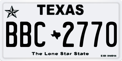 TX license plate BBC2770