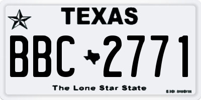 TX license plate BBC2771