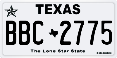 TX license plate BBC2775