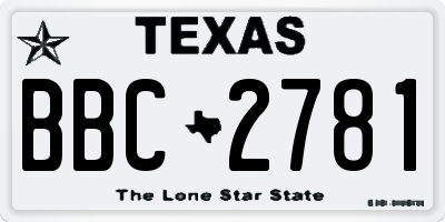 TX license plate BBC2781