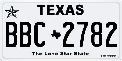 TX license plate BBC2782